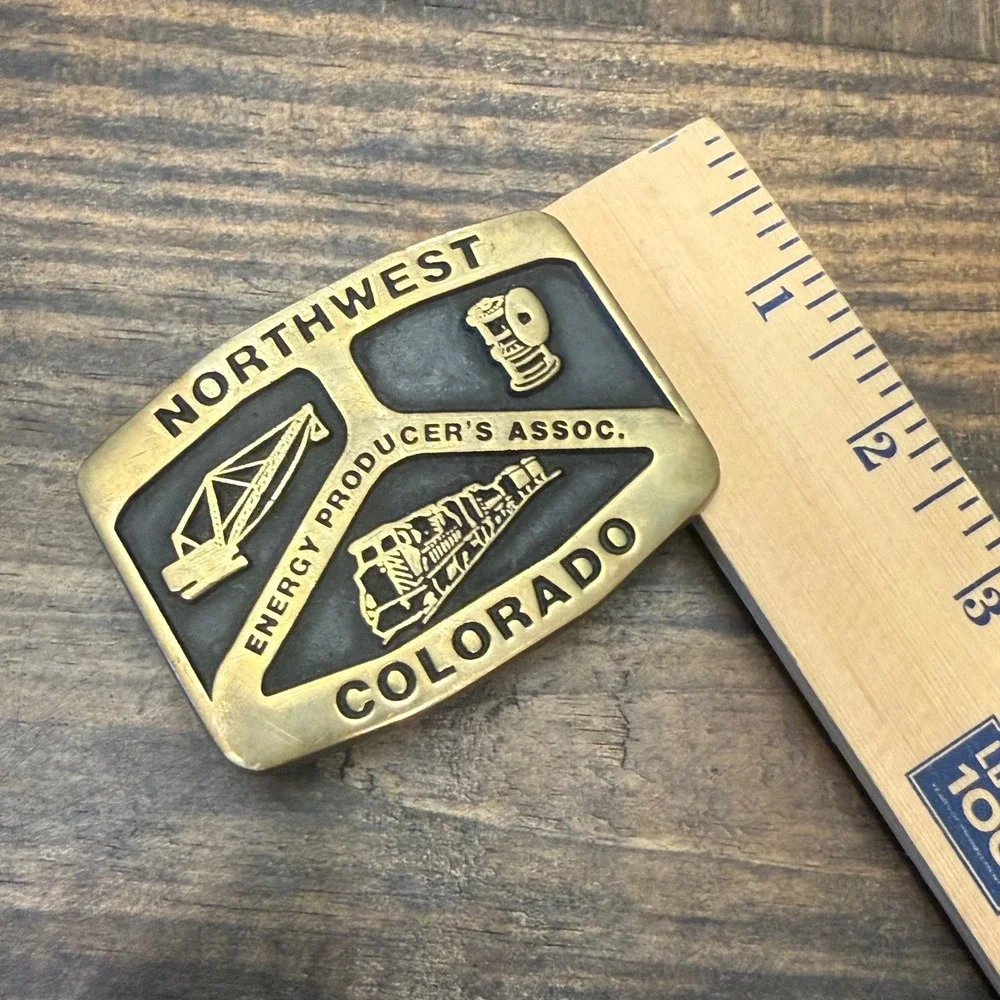 Vintage 1985 Anacortes Brass Works Northwest‎ Energy Colorado Belt Buckle Train
